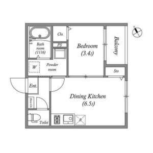 1DK 間取り図