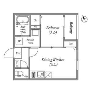 1DK 間取り図