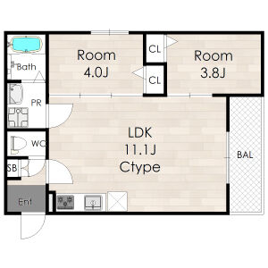 2LDK 間取り図