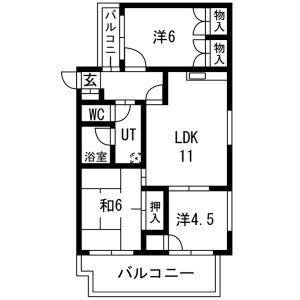 3DK 間取り図