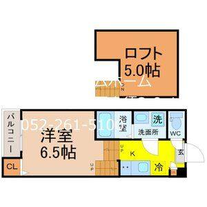 1K 間取り図
