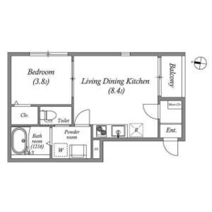 1LDK 間取り図