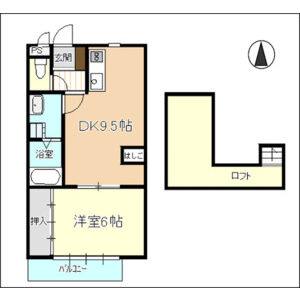 1DK 間取り図