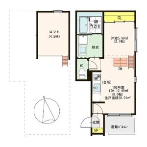 1LDK 間取り図