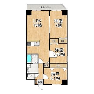 2LDK 間取り図