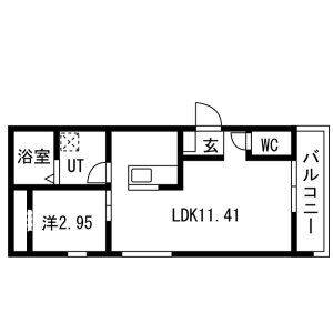 1LDK 間取り図