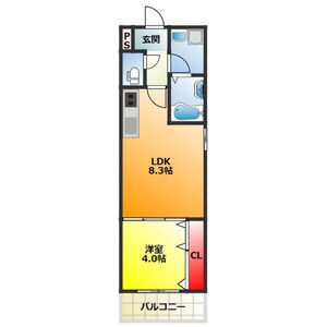 1LDK 間取り図