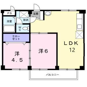 2LDK 間取り図