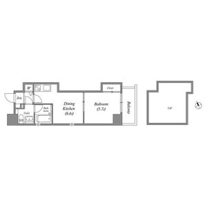 1DK 間取り図