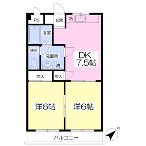 2DK 間取り図