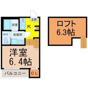 1K 間取り図