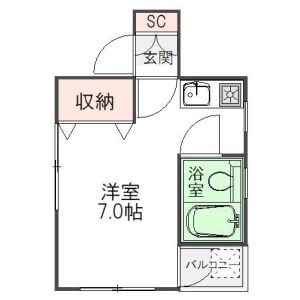 ワンルーム 間取り図