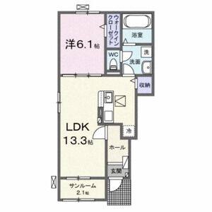 1LDK 間取り図