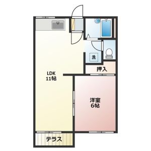 1LDK 間取り図