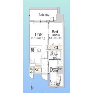 1LDK 間取り図