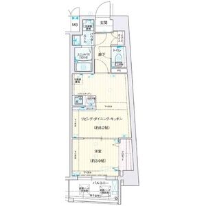 1LDK 間取り図