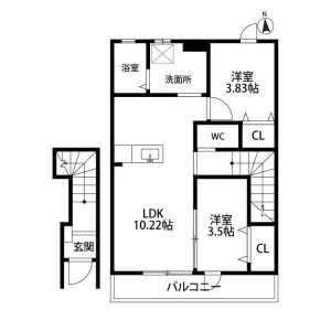 2LDK 間取り図