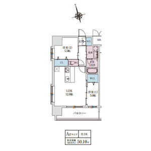 1LDK 間取り図