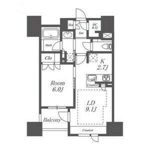 1LDK 間取り図