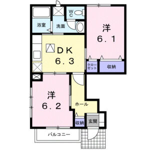 2DK 間取り図