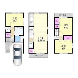 3LDK 間取り図