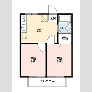 2DK 間取り図