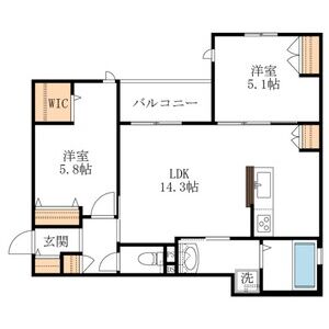 2LDK 間取り図