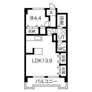 1LDK 間取り図