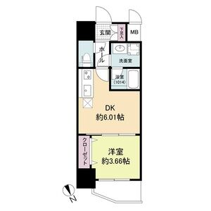 1DK 間取り図