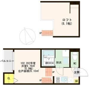 1K 間取り図