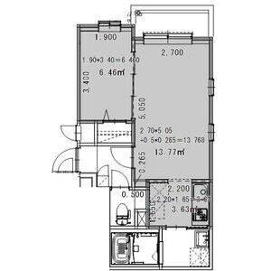 1LDK 間取り図