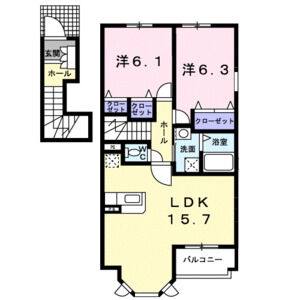 2LDK 間取り図