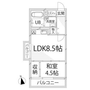 1LDK 間取り図