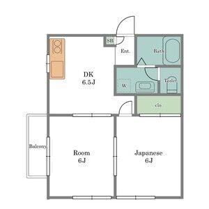2DK 間取り図