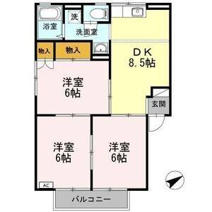 3DK 間取り図