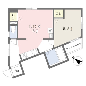 1LDK 間取り図