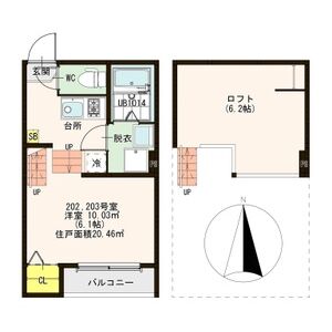 1K 間取り図