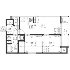 2LDK 間取り図