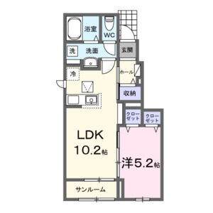 1LDK 間取り図