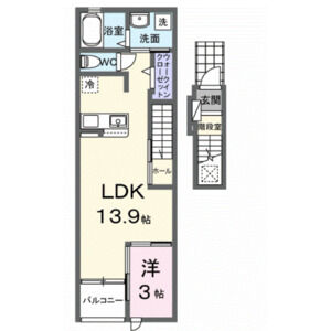 1LDK 間取り図