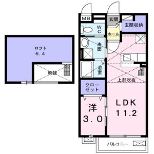 1LDK 間取り図