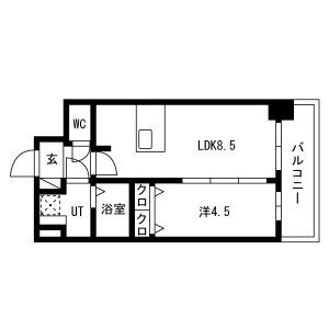 1K 間取り図