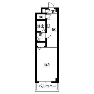 1DK 間取り図