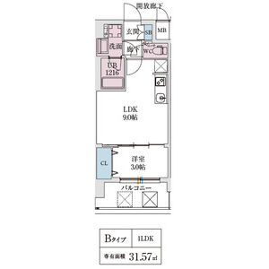 1LDK 間取り図