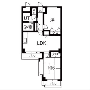 2LDK 間取り図