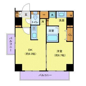 1DK 間取り図