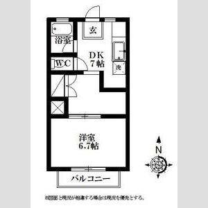 1DK 間取り図