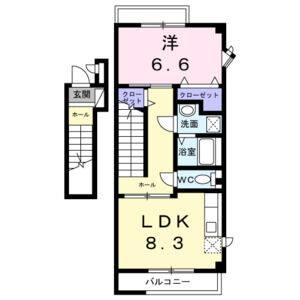 1LDK 間取り図