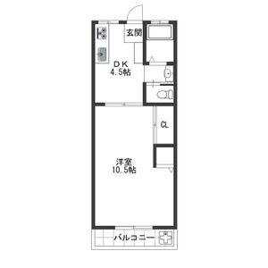1DK 間取り図