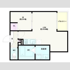1LDK 間取り図